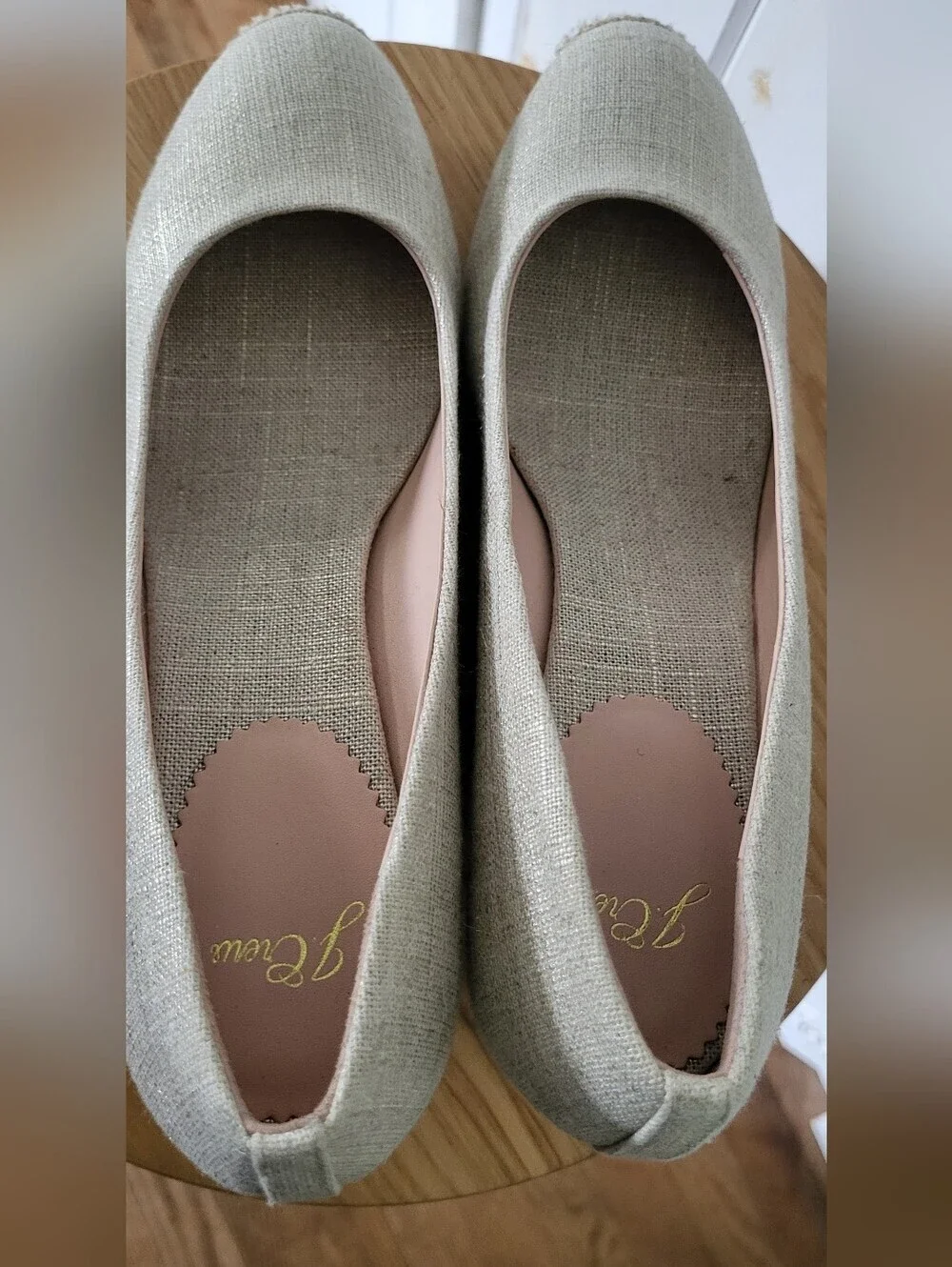 J Crew Cream Canvas Espadrille Jute Wedges